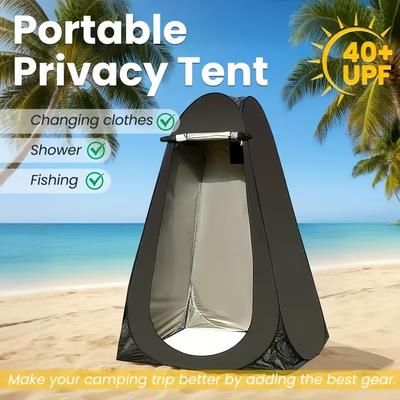 Galvanized Steel Pop-Up Privacy Tent 4-Season Portable Foldable Shower Toilet Tent for Camping Hiking Outdoor Travel Changing