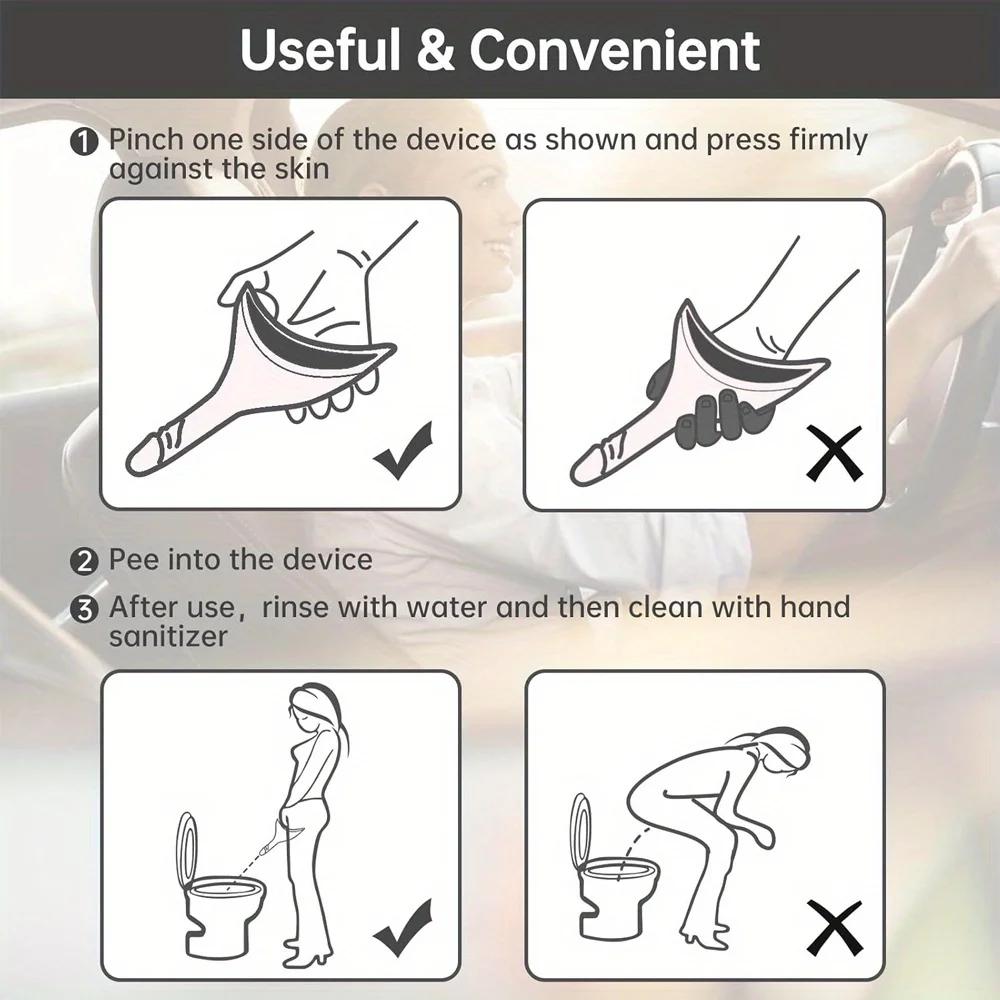 Female Urination Device Reusable Silicone Female Urinal Women Pee Funnel Women To Pee Standing Up for Travel and Outdoor