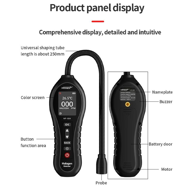 NOYAFA NF-604 Refrigerant Leak Detector Halogen Leak Detector LCD Display Freon Leakage Tester CFCS HCFCS HFCS Refrigerant Detec 1