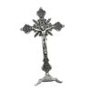 Standing Crucifix Jesus Cross Statue 10 Inches Metal Small Jesus Crucifix for Dining Table Home Decor Altar Prayers Table