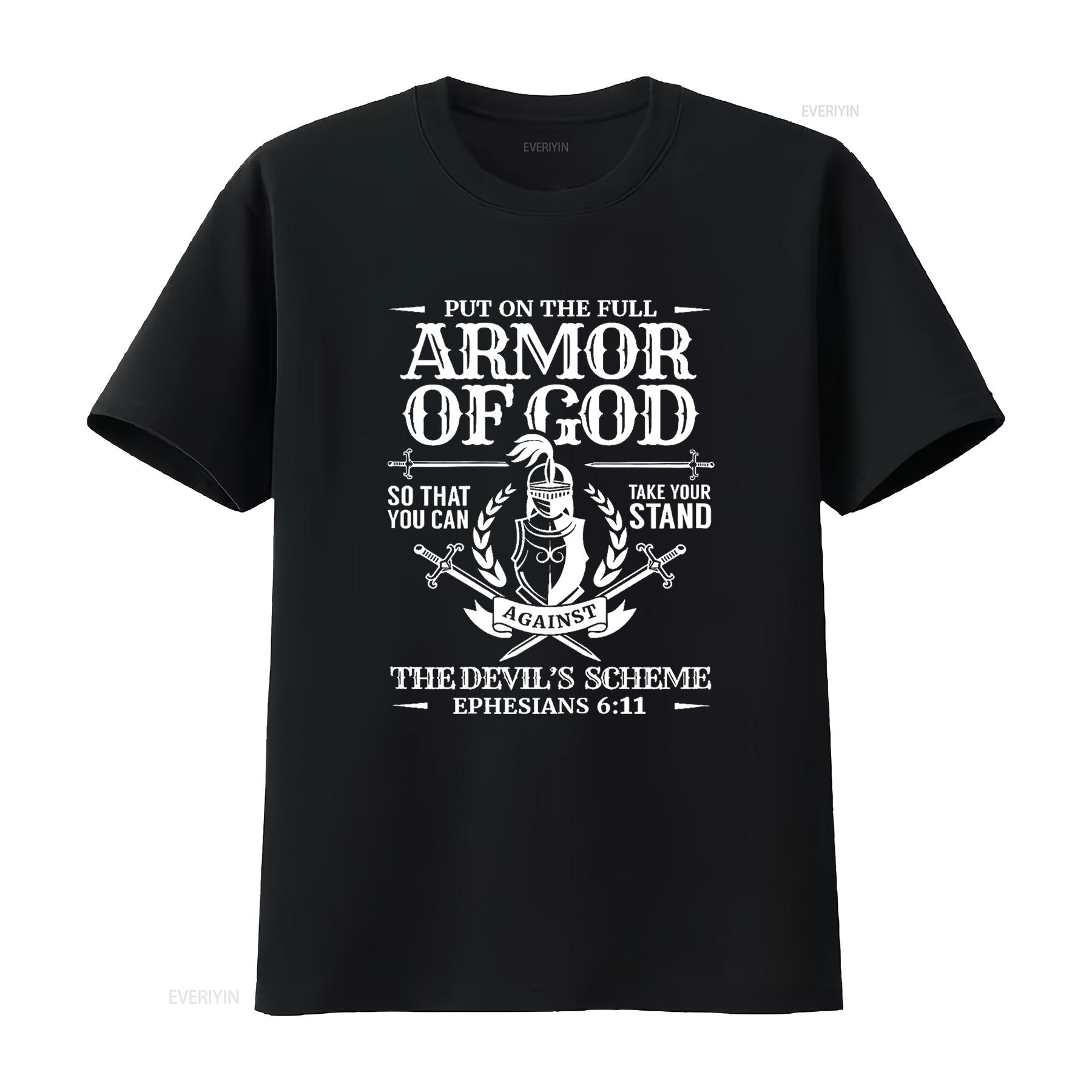 

Armor of God Christian Bible Verse Religious T Shirt vintage Washed Stylish Versatile designer clothes graphic Unisex 4XL