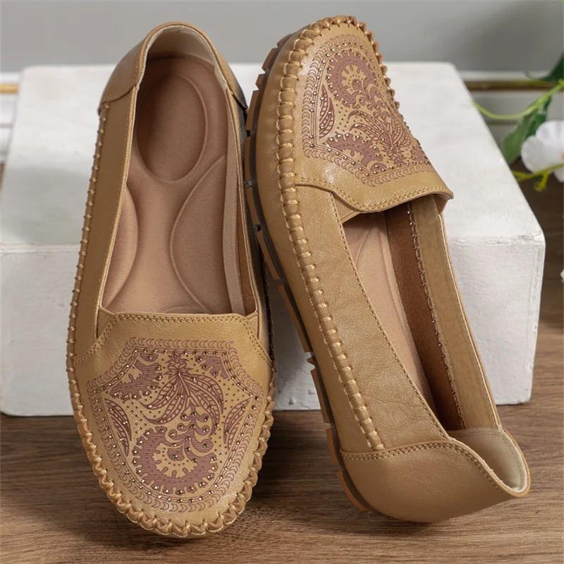 Large Size 44 Women Shoes Vintage Handmade Women's Flats Casual Shoes Ladies Flat Shoes Comfortable Slip On Female Loafers