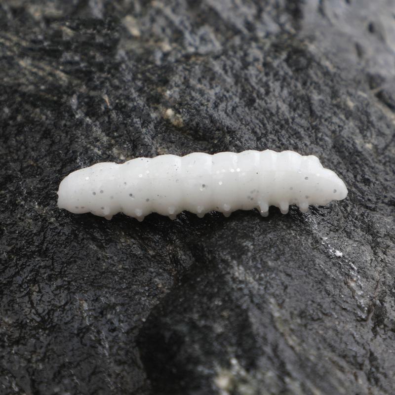 12Pcs Glow Uv Reactive Larva Soft Bait 38Mm Floating Tpr Worm Strong Cheese Scent Freshwater Lure Catfish Ultralight Tackle