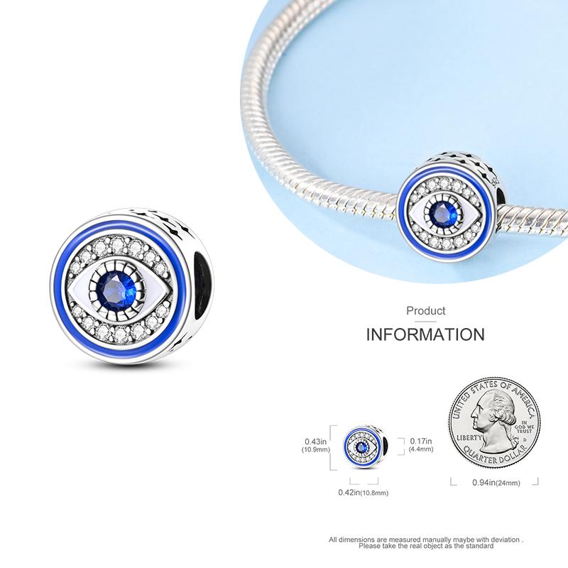 Copper Blue Eyes And Palm Charms Crucifixion Beads Women Girlfriends Jewelry Gift