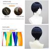 Genshin Impact Kunikuzushi Donkerblauw Cosplay Pruik Zacht Hittebestendig Fiber Verstelbare Pasvorm Realistische Hoofdhuid