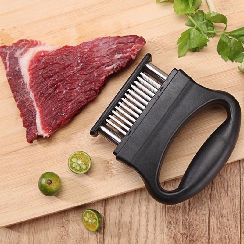 1PC Retractable Stainless Steel Meat Needle Softener Tenderizer 48 Blades Kitchen Cooking Steak Hammer Pounder Tools Meat Beater