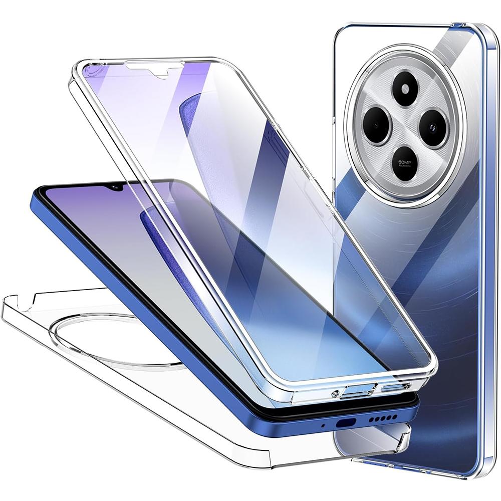 

Чехол для телефона с полной защитой 360 градусов для Xiaomi Redmi 14C 13C 12C 11A Note 14 13 12 Pro Plus Pro+ 4G 5G Прозрачная жесткая крышка Мягкий чехол Redmi 14C