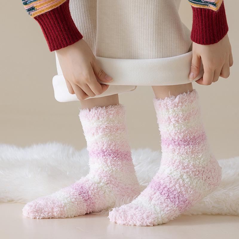 Women's Mid-Calf Coral Fleece Sleep Socks - Warm Home Floor Socks