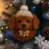 Pompon Haustier Ornament 2D Acryl Niedlicher Hund Weihnachtsschmuck Cartoon Fellförmiges Haustier Weihnachtsbaum Hängedekor für Feiertags-Partyzubehör