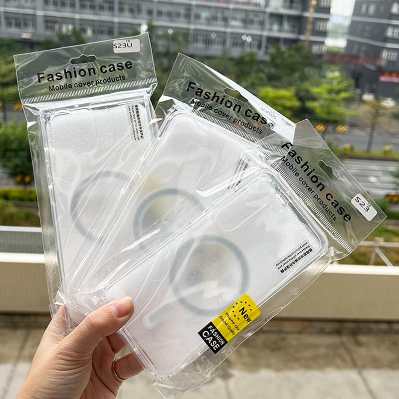 

Магнитный прозрачный чехол для телефона Samsung S25 с беспроводной зарядкой Magsafe - Жесткая акриловая крышка для S24+ Samsung A25 (5G)