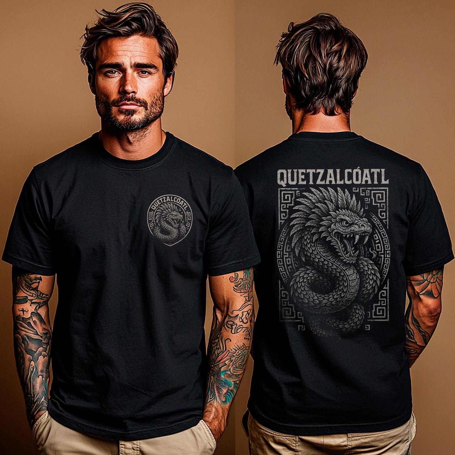 Quetzalcóatl T-Shirt: Feathered Serpent Shirt | Aztec Mythology Tee | Mesoamerican Deity Apparel S