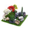 Dollhouse Mini Garden Set: Fence, Trees & Simulated Lawn