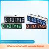 1Pc LED Digital Car Clock 0.36" 6-Digit with Second Display 12/24H Format Power Off Memory DIY DC 5V 12V Electronic Time Tool