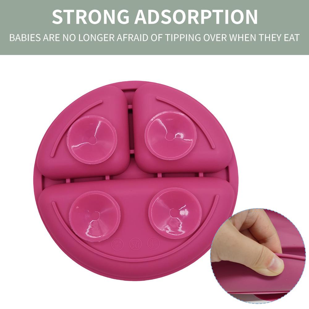 Silicone Baby Feeding 8-Piece Tableware Set with Compartment Plate