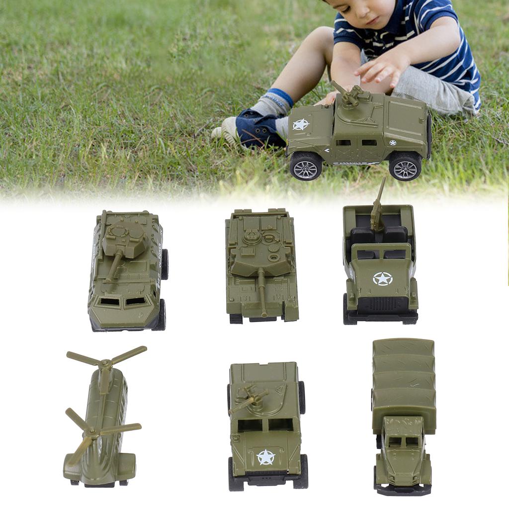 1:64 Scale Pull Back Military Vehicles Model Tank Truck Vehicle Models Children Car Toys6pcs / Set