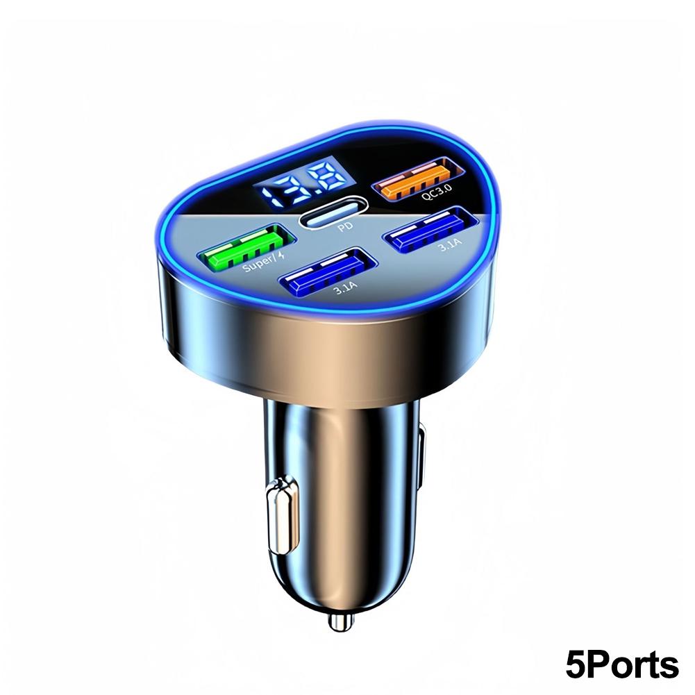 Car Heart-shaped Charger USB Type C Super Fast Charging In Car with LED Voltage Monitor for Smart Phones
