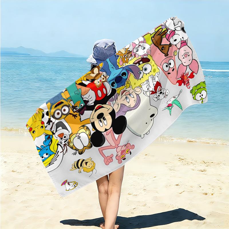 Stitch Adventure Collage Towel Large Quick-Drying Microfiber soft S-Square Pants-s Beach Towel for Travel Fitness Bathing Camping. 0730s113