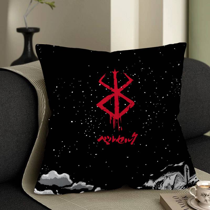 Anime Berserk Cushion Cover Car Throw Pillow Case For Sofa Car Christmas Gift 40X40Cm 45X45Cm