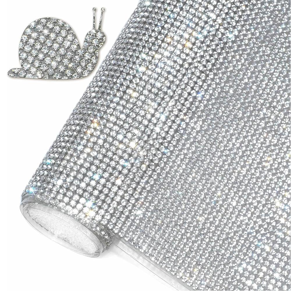 Bling Rhinestone Sticker DIY Car Decoration Stickers Self-Adhesive Hotfix Glitter Crystal Gem Sheet Sticker for Car&Craft Decor