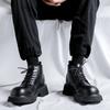 Fashion Men High Top Platform Breathe Small Leather Shoes New Fashion Trend Versatile Japan Korean Business Casual Shoes Suit Men Shoes