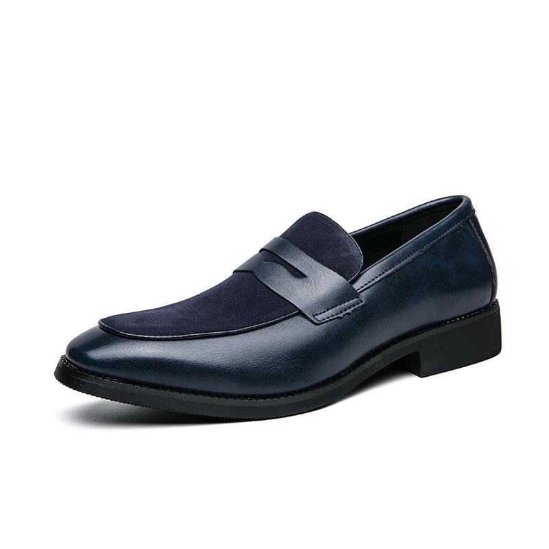 Men s Suede Leather Patchwork Slip-on Loafers for Spring & Autumn 47
