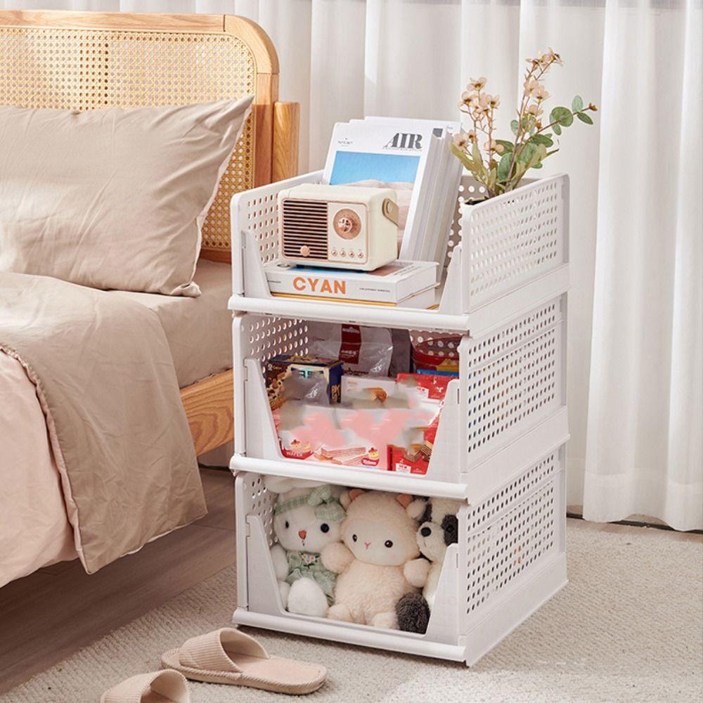 Stackable Drawer Organizer Plastic Storage Baskets Saving Space Clothes Sorting Rack  Kitchen