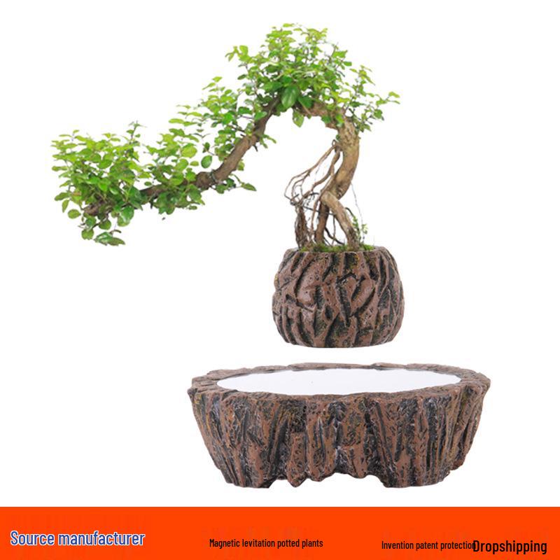 Magnetic Levitation Potted Plant Ornament - Creative Home Décor & Gift