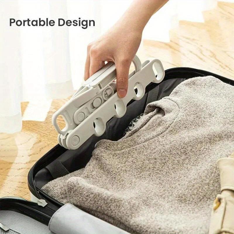 2pcs Portable Foldable Travel Hanger Folding Clothes Drying Rack Travel Hangers Hanging Rack with 5 Holes for Hotel Travel
