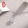 925 Silver Round-Cut Moissanite Necklace Chain Sparkle Fashion Jewelry Elegant Minimalist Statement Moissanite Necklace