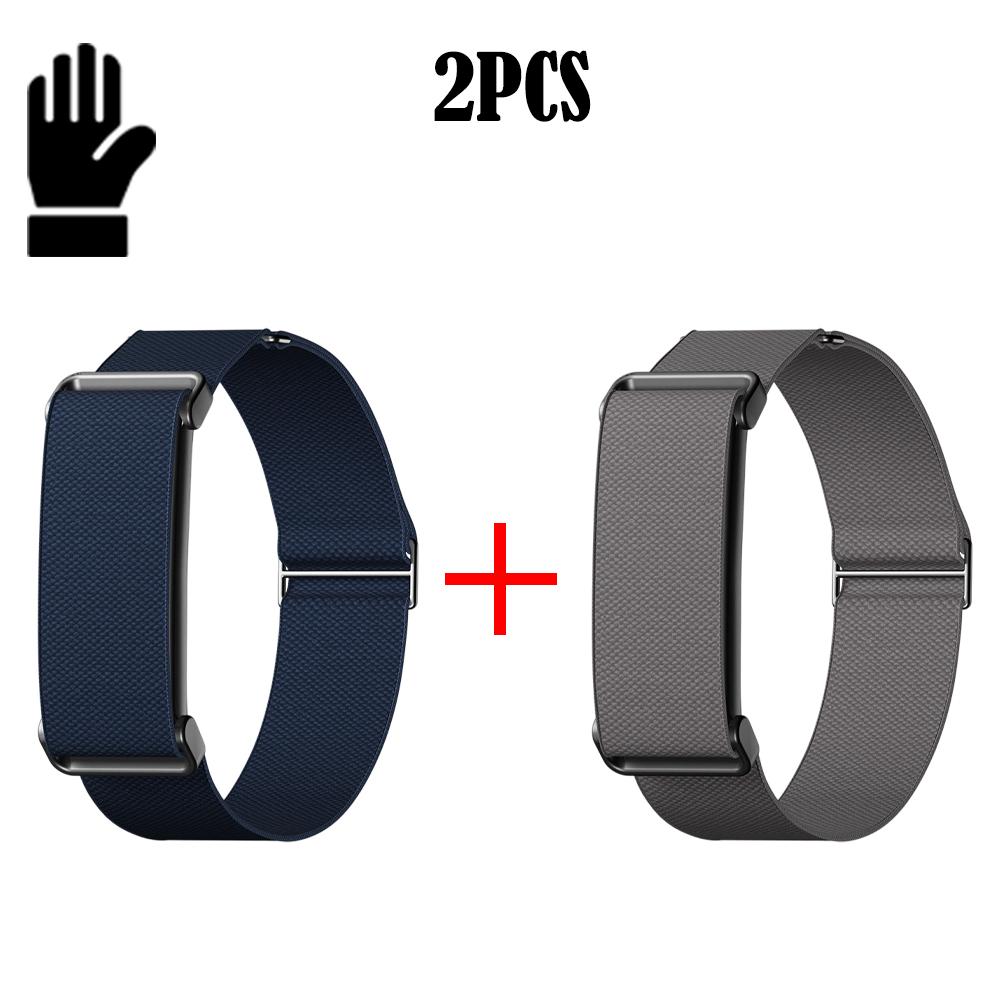 2 Stück Sport-Nylon-Armband für Google Fitbit Air Integriertes Metallrahmen-Armband Verstellbare Schiebeschnalle Weiches atmungsaktives Armband