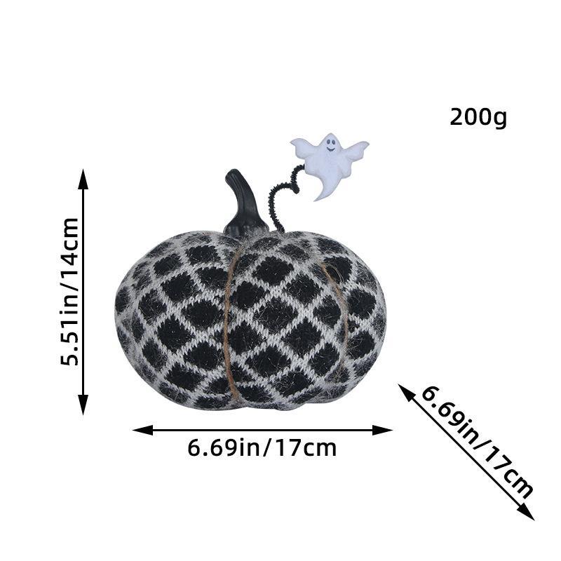 

Хэллоуинское украшение в виде тыквы, праздничное украшение для вечеринки 2023, вязаное вручную украшение, шерстяная тыква, реквизит