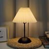 LED Table Lamp Nordic Pleated Fabric USB Plug For Living Room Home Bedroom Atmosphere Decoration Not Including Bulbs