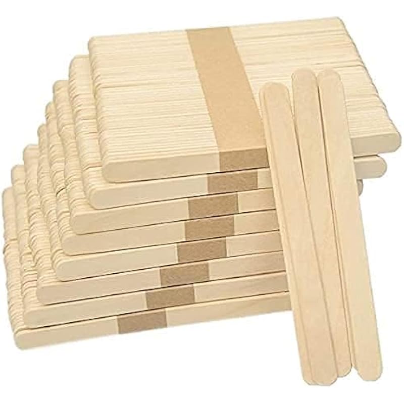 Eclet 200 White Wooden Craft Stick Premium Natural Wooden Piece Ice Cream Sticks