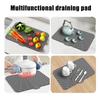 Silicone Kitchen Drain Mat Anti-Slip Insulated Countertop Protective Pad High-Temperature Resistant Slope Draining Mat for Fun Function