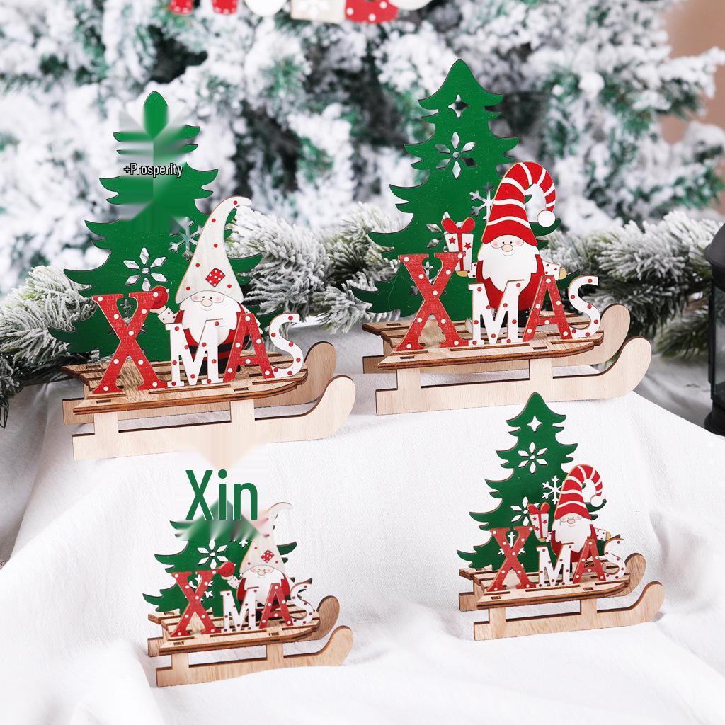 Creative DIY Wooden Santa Sleigh Ornament - Christmas Decoration & Children's Gift