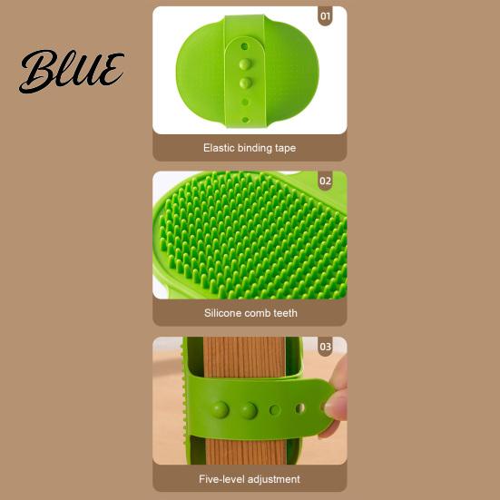 Pet Bath Brush Care Comb Strap Pad Cat Grooming 2Pcs Silicone Self Groomer With Cats