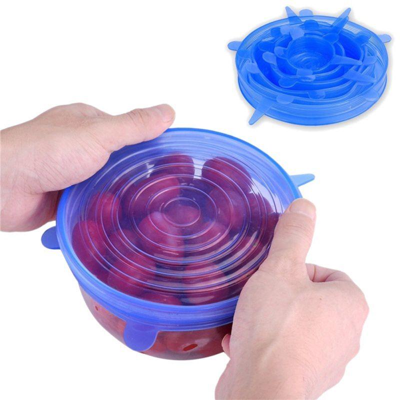 Source European Standard Silicone Six-piece Set Fresh-keeping Cover Stretch Bowl Cover Refrigerator Microwave Seal Fresh-keeping Film