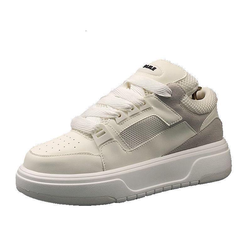 Little white shoes 2025 summer new breathable mesh thick sole heightening sports and leisure board shoes Internet celebrities same men's shoes