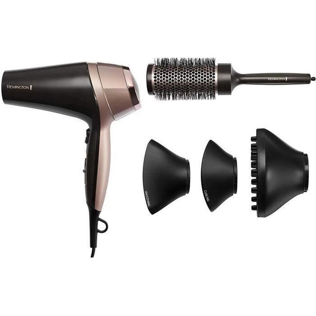 Sèche-cheveux ionique REMINGTON D5706 Curl Confidence 2200W avec brosse 45mm et accessoires