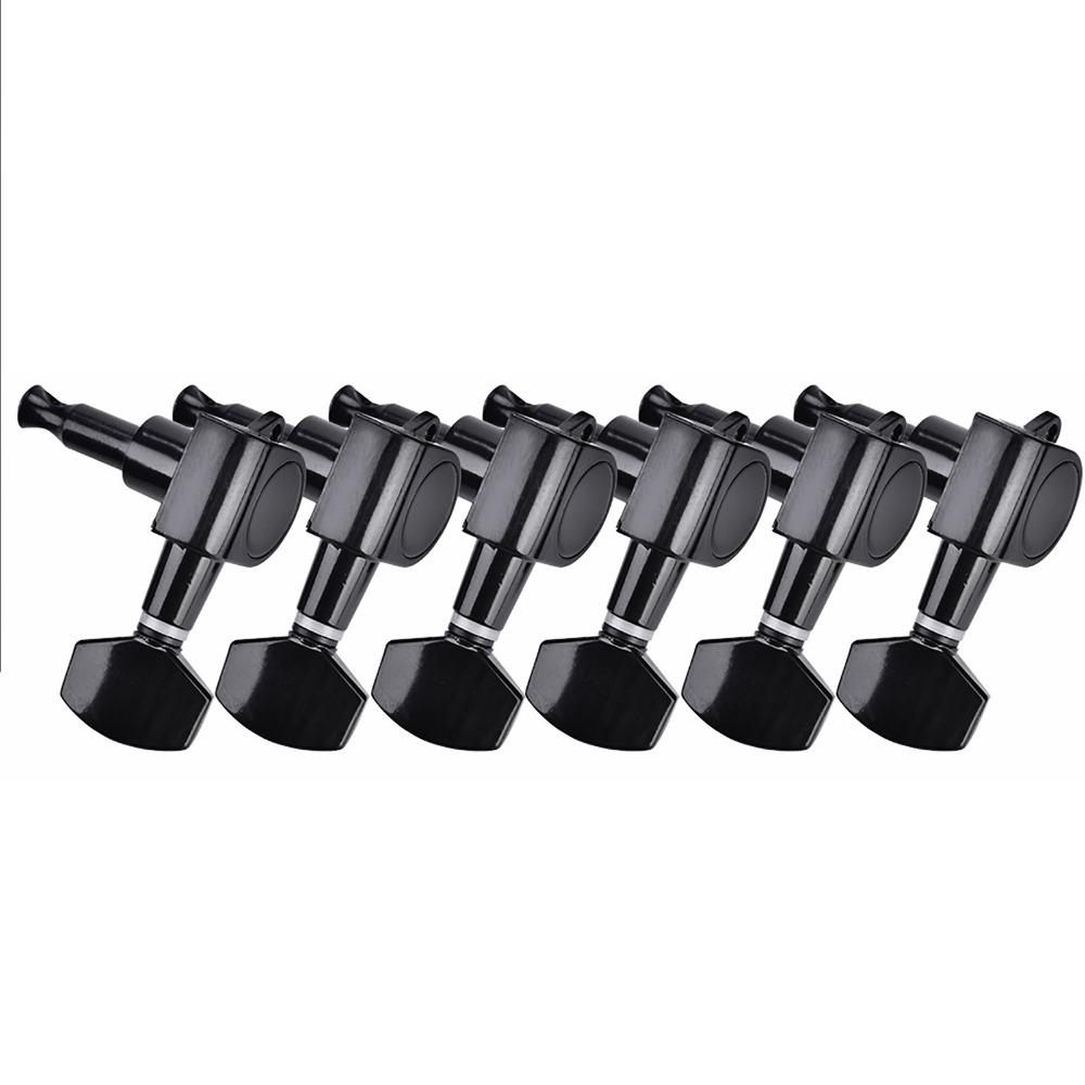 6 Pieces Black Machine Heads 3L3R Configuration String Tuning Pegs Guitar Tuning Pegs For Guitar