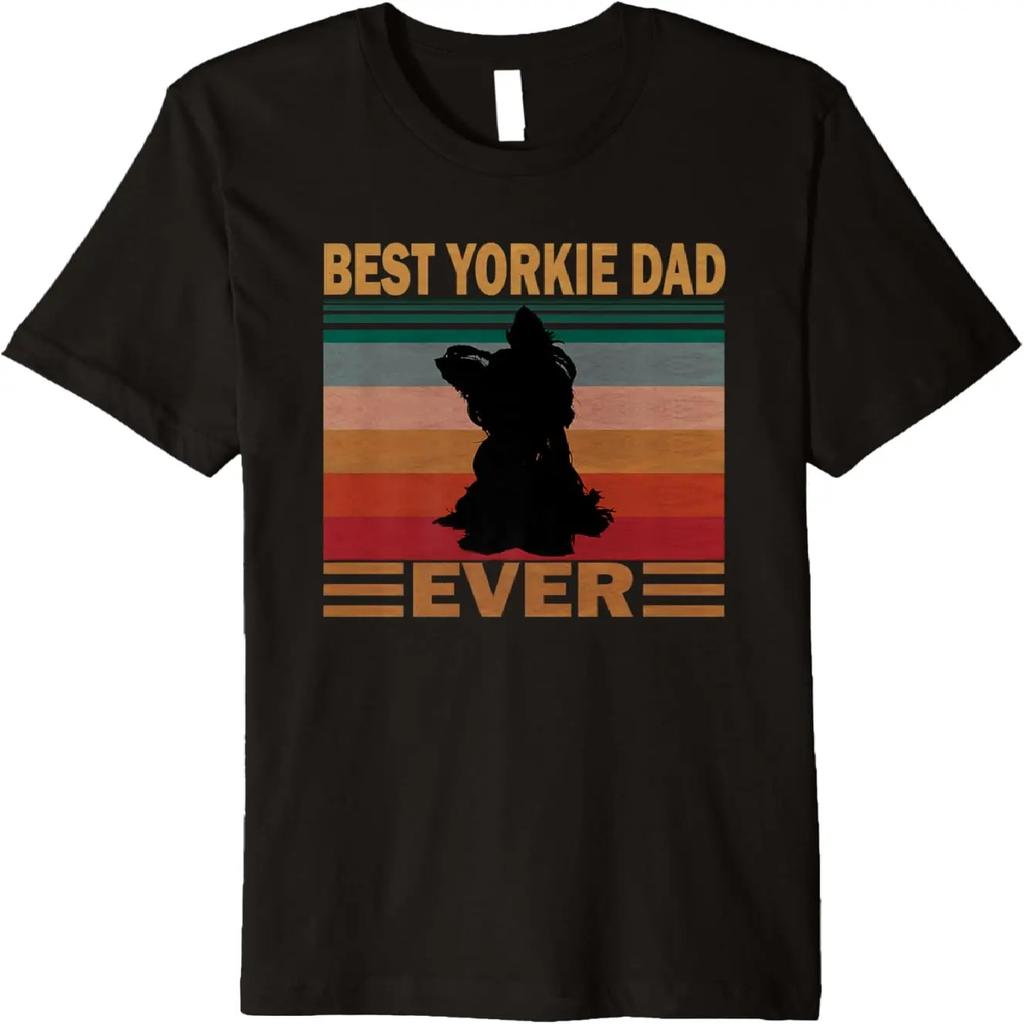 Retro Yorkie Dad Vintage Yorkshire Terrier Lover Gift Premium T-Shirt