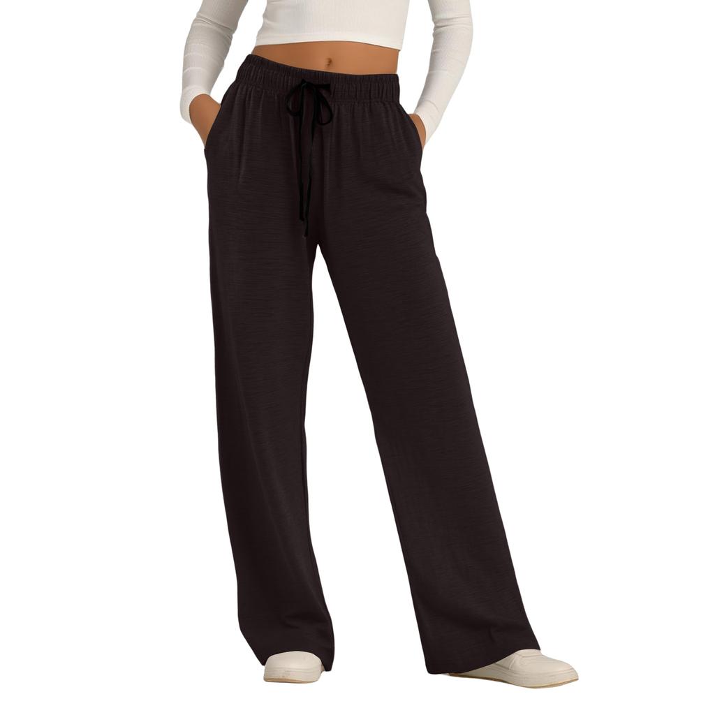 Pantaloni Pigiama da Donna Leggeri Casual Comodi Pantaloni Palazzo Pigiami Loungewear Fondo con Tasche