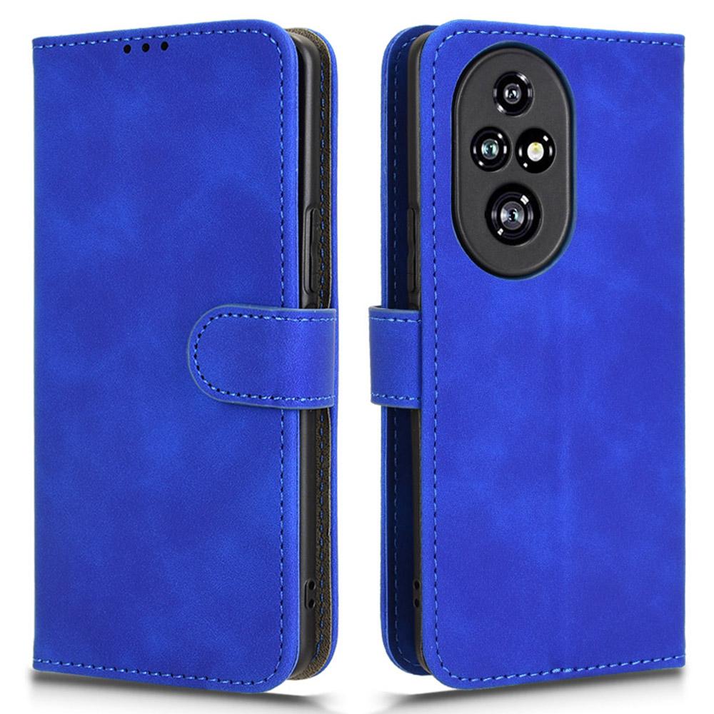 

For Honor 200 Pro 5G Case Wallet PU Leather Skin-friendly Phone Cover Blue
