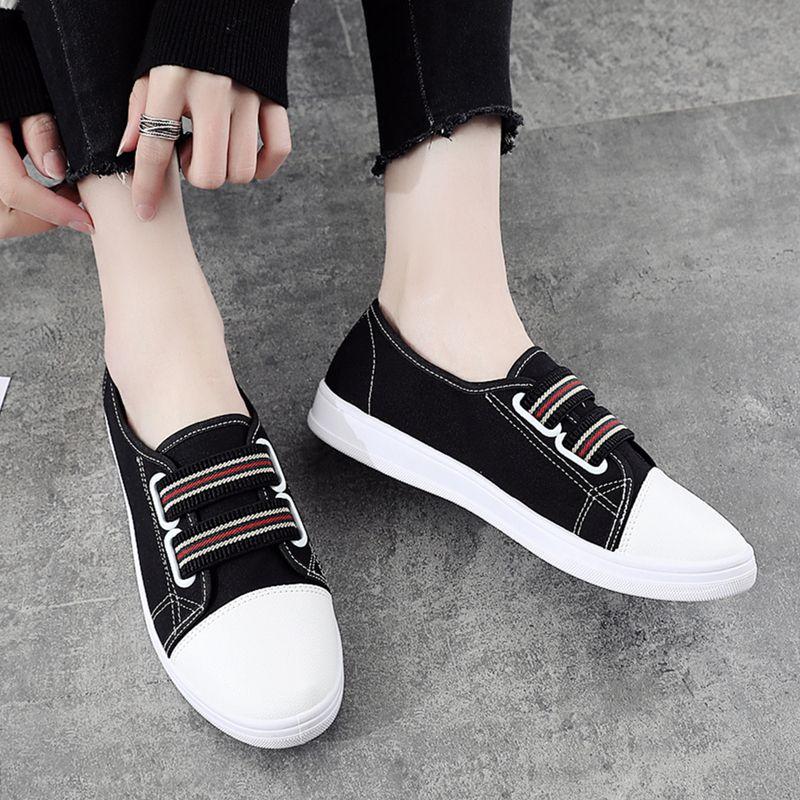 Women's Casual Canvas Sneakers Fashion Platform Low-top Women Single Shoes Flat Bottom Female Canvas Shoes