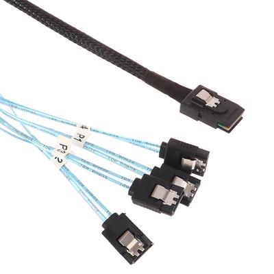 Sas Sata Cable Mini-Sas Sff-8087 To 4 Sata Cable Mini Sas 4I Sff8087 36P To 4 Sata 7P Cable 12Gbps 1/0.5M Hard Drive Data