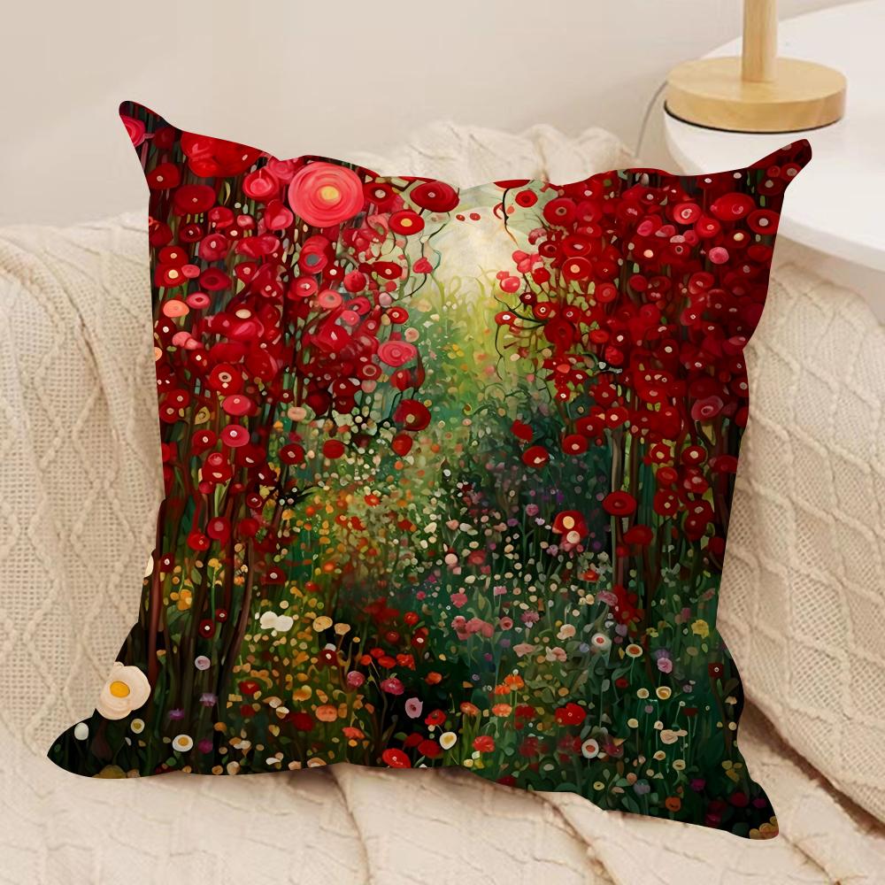 Midsummer Nights Flowers Cushion Cover Silky Short Plush DoubleSided Printed Pillow Case for Sofa All Seasons Home Decor Gift