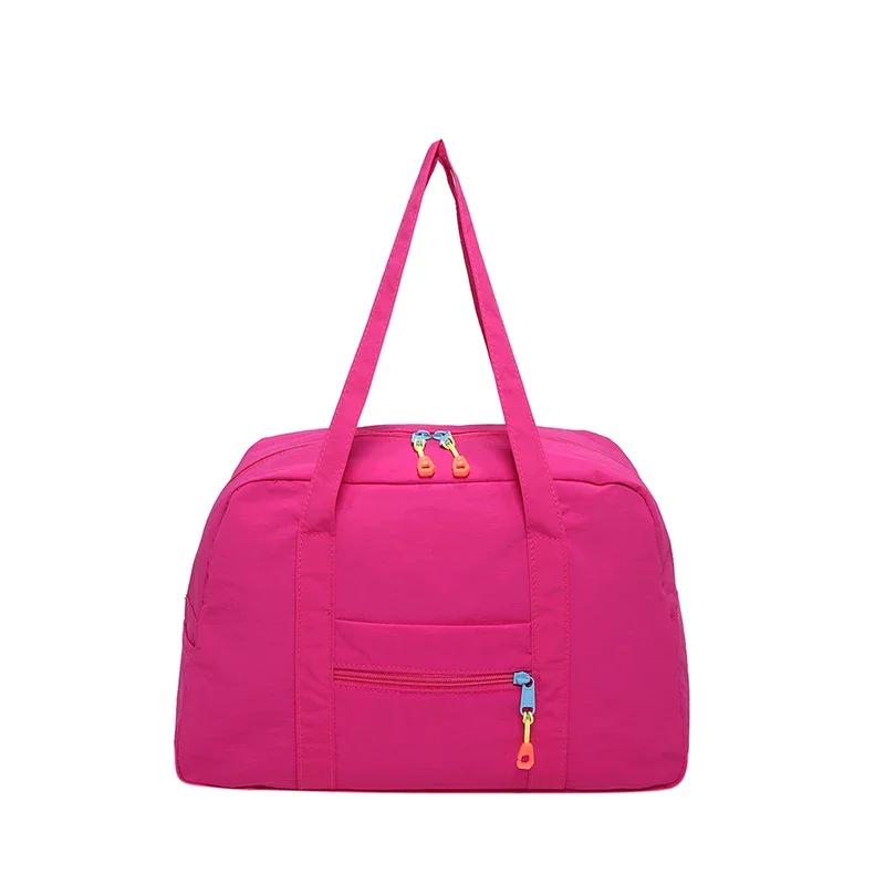 

Практичная нейлоновая дорожная сумка большой вместимости для женщин, несколько карманов, однотонная, на молнии, сумка на все случаи жизни