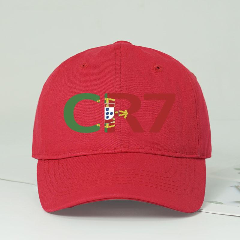 CR7 Portugal Print Black Baseball Cap Adjustable Unisex Football Player Casual Sun Hat красный