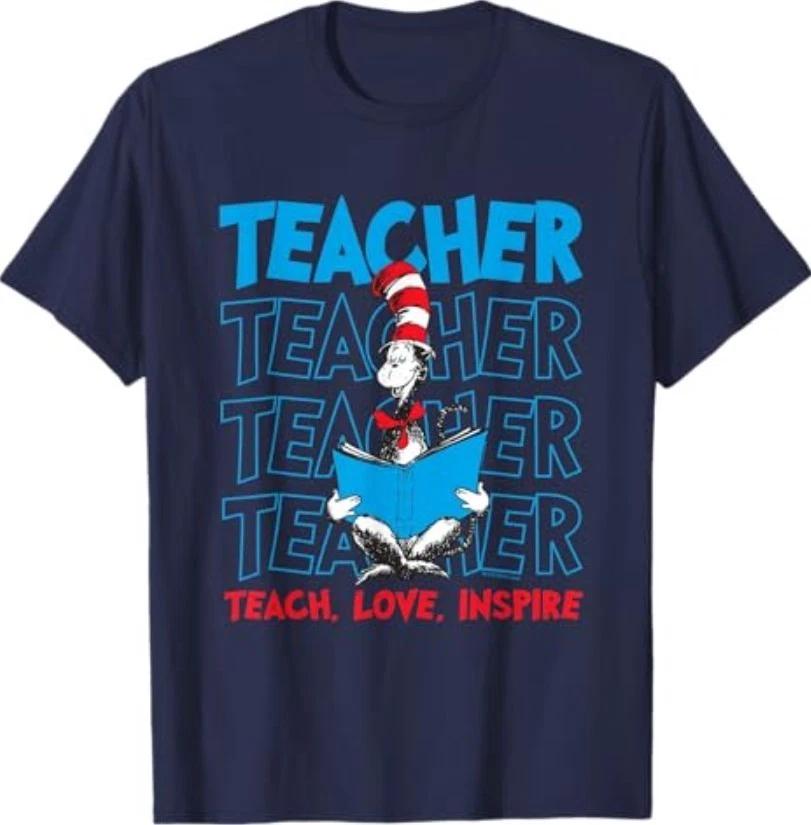 Dr Seuss Cat in The Hat Teacher Officially Licensed T-Shirt M