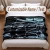 Neon Abstract Theme Soft Blanket Personalized Custom Name Text Print Warm Blanket Home Sofa Bedroom Decor